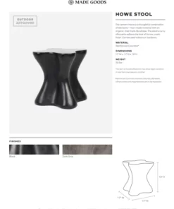 Made Goods New Arrivals Howe Stool Black Concrete