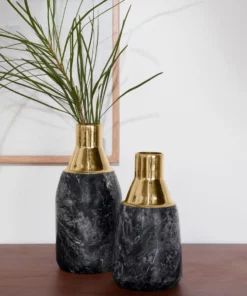 Made Goods Isabis Vase Small Black Marble