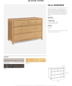 Made Goods New Arrivals Isla Dresser Smoke Rattan 60