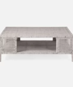 Made Goods Isla Coffee Table French Gray Rattan