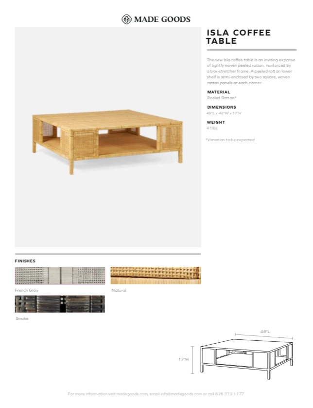 Made Goods Isla Coffee Table Smoke Rattan 4 Made Goods Isla Coffee Table Smoke Rattan