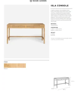 Made Goods New Arrivals Isla Console 48" Natural Peeled Rattan 9 Made Goods New Arrivals Isla Console 48