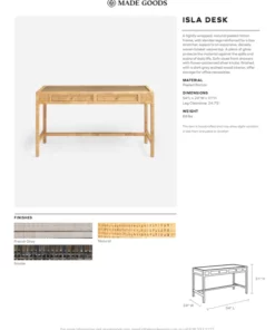 Made Goods New Arrivals Isla 2 Drawer Desk Natural Peeled Rattan 15 Made Goods New Arrivals Isla 2 Drawer Desk Natural Peeled Rattan