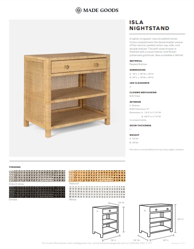 Made Goods Isla Single Nightstand White 4 Made Goods Isla Single Nightstand White