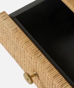 Made Goods New Arrivals Isla Open Shelves Desk Natural Peeled Rattan