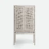 Made Goods Isla Standing Cabinet French Gray Peeled Rattan