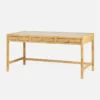 Made Goods Isla 3 Drawer Desk Natural Peeled Rattan