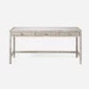 Made Goods New Arrivals Isla 3 Drawer Desk French Gray Rattan