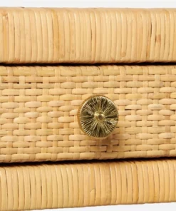 Made Goods Isla 3 Drawer Desk Natural Peeled Rattan