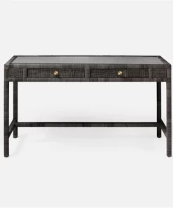Made Goods Isla 2 Drawer Desk Smoke Peeled Rattan