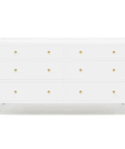 Made Goods Jarin 60" Dresser Designer White Faux Belgian Linen New Arrivals