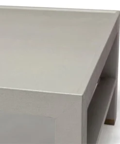 Made Goods Jarin Coffee Table Light Gray Faux Belgian Linen