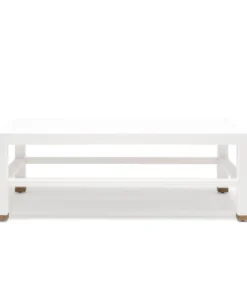 Made Goods Jarin Coffee Table Designer White Faux Belgian Linen New Arrivals