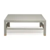 Made Goods New Arrivals Jarin Square Coffee Table Light Gray Faux Belgian Linen