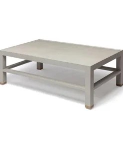 Made Goods Jarin Coffee Table Light Gray Faux Belgian Linen