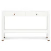 Made Goods Jarin Narrow Console Designer White Faux Belgian Linen