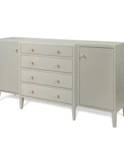 Made Goods New Arrivals Jarin Deep Drawer Buffet Light Gray Faux Belgian Linen