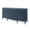 Made Goods Jarin Deep Drawer Buffet True Navy Faux Belgian Linen New Arrivals