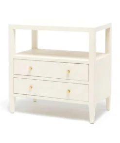 Made Goods New Arrivals Jarin Double Nightstand White Faux Belgian Linen