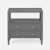 Made Goods Jarin Double Nightstand Graphite Faux Belgian Linen