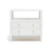 Made Goods New Arrivals Jarin Double Nightstand Designer White Faux Belgian Linen
