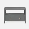 Made Goods Jarin Low Double Nightstand Graphite Faux Belgian Linen New Arrivals