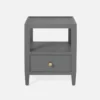 Made Goods Jarin Low Single Nightstand Graphite Faux Belgian Linen New Arrivals