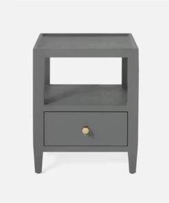 Made Goods Jarin Low Single Nightstand Graphite Faux Belgian Linen New Arrivals
