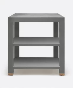 Made Goods Jarin Side Table Graphite Belgian Faux Linen