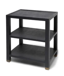 Made Goods New Arrivals Jarin Side Table Dark Navy Faux Belgian Linen