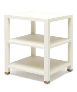 Made Goods New Arrivals Jarin Side Table White Faux Belgian Linen