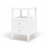 Made Goods Jarin Single Nightstand Designer White Faux Belgian Linen