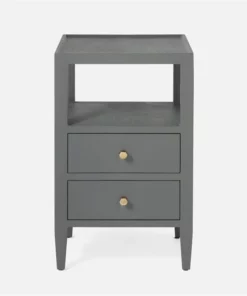 Made Goods Jarin Single Nightstand Graphite Faux Belgian Linen New Arrivals