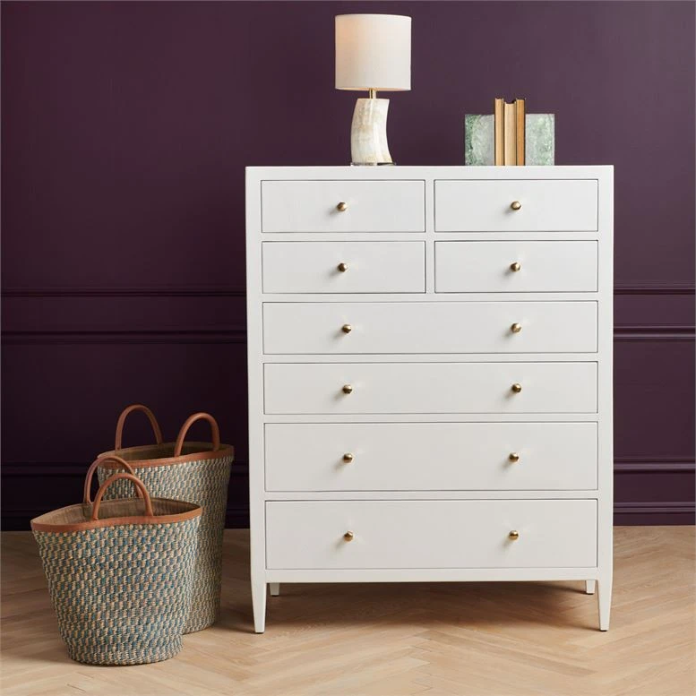 Made Goods New Arrivals Jarin Tallboy Designer White Faux Belgian Linen 4 Made Goods New Arrivals Jarin Tallboy Designer White Faux Belgian Linen