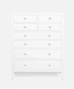 Made Goods New Arrivals Jarin Tallboy Designer White Faux Belgian Linen