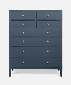 Made Goods New Arrivals Jarin Tallboy True Navy Faux Belgian Linen