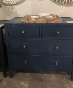 Made Goods Jarin 36" Dresser True Navy Faux Belgian Linen
