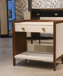 Made Goods New Arrivals Kennedy Double Nightstand Pristine And Walnut