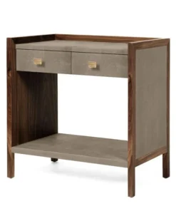 Made Goods Kennedy Double Nightstand Castor Gray And Walnut