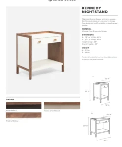 Made Goods Kennedy Single Nightstand Pristine And Bleached Oak