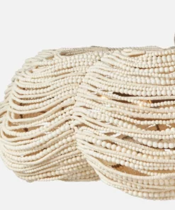 Made Goods Kira Chandelier White Wood Beads Large