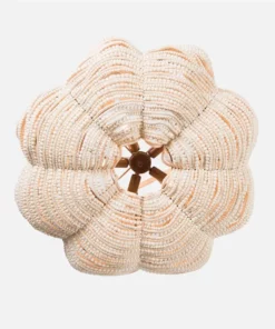 Made Goods New Arrivals Kira Chandelier White Wood Beads