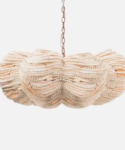 Made Goods New Arrivals Kira Chandelier White Wood Beads