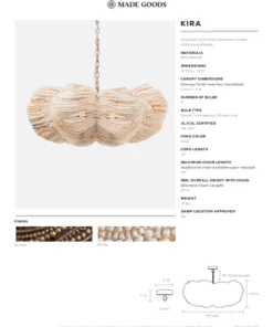 Made Goods New Arrivals Kira Chandelier White Wood Beads