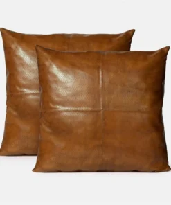 Made Goods Kody Square Pillow Set Aged Camel Leather 11 Made Goods Kody Square Pillow Set Aged Camel Leather