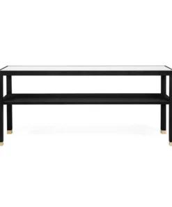 Made Goods Lafeu Console Black Realistic Faux Shagreen New Arrivals