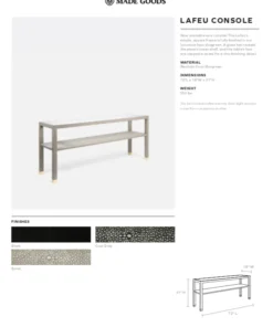 Made Goods Lafeu Console Black Realistic Faux Shagreen New Arrivals