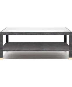 Made Goods Lafeu Rectangle Coffee Table Cool Gray Faux Shagreen New Arrivals