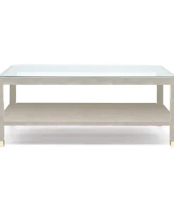 Made Goods Lafeu Rectangle Coffee Table Sand Faux Shagreen