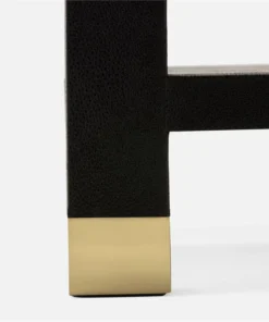 Made Goods Lafeu Side Table Single And Double Black Realistic Faux Shagreen New Arrivals